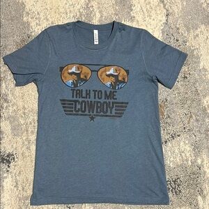 Blue Talk to Me Cowboy T-Shirt with Design